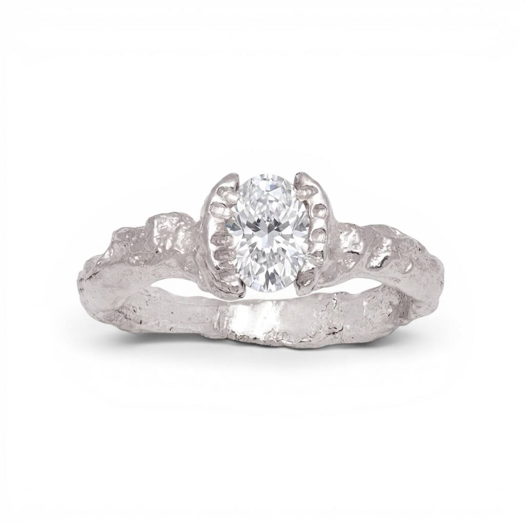 Oval Twist Ring - White